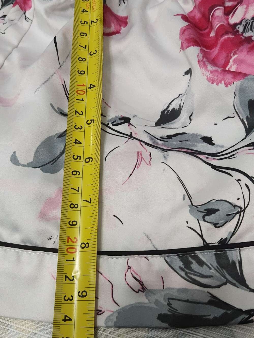 APT. 9 Satin Pajama Short Set Contrast Piping Romantic Floral M - Picture 16 of 16